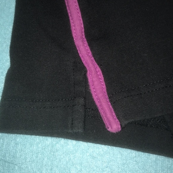 WOMAN WITHIN stretch cotton side stripe boot cut pants black magenta size M - Picture 4 of 11